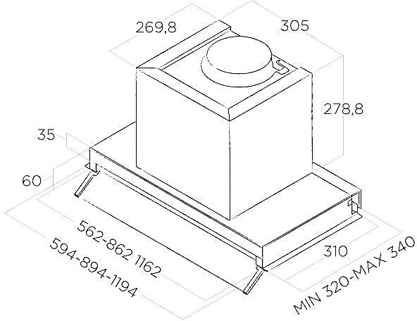 Встраиваемая вытяжка Elica Boxin LX/BL MAT/A/90, фото 3