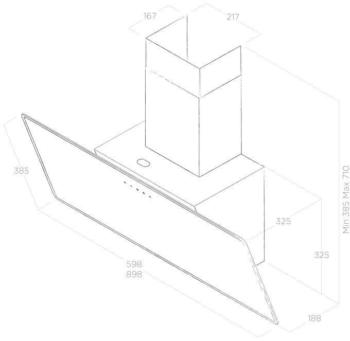 Вытяжка каминная Elica Shire WH/A/90 NO PLUG, фото 6