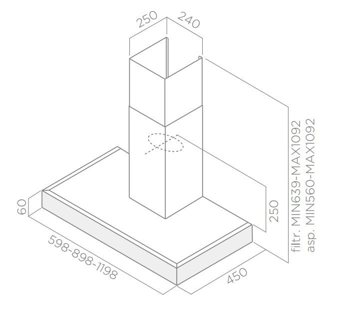 Вытяжка каминная Elica Spot Plus IX/A/60, фото 8