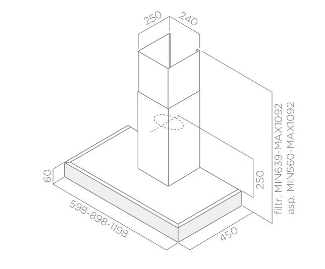Вытяжка каминная Elica Spot Plus IX/A/90, фото 3
