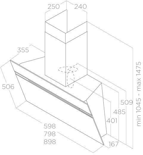 Вытяжка каминная Elica Stripe WH/A/90/LX, фото 3