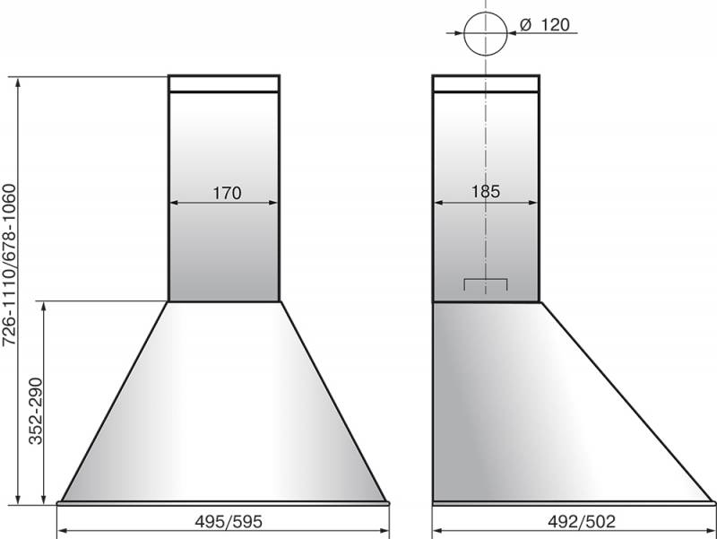Вытяжка каминная Elikor Эпсилон 50Н-430-П3Л нерж, фото 3