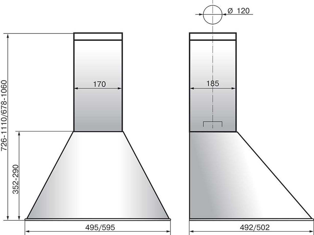Вытяжка каминная Elikor Эпсилон 60П-430-П3Л топленое молоко/золотистый, фото 3