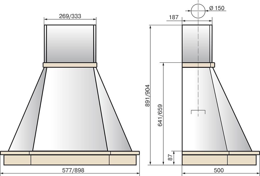 Вытяжка каминная Elikor Камин Грань 90П-650-П3Л, фото 3