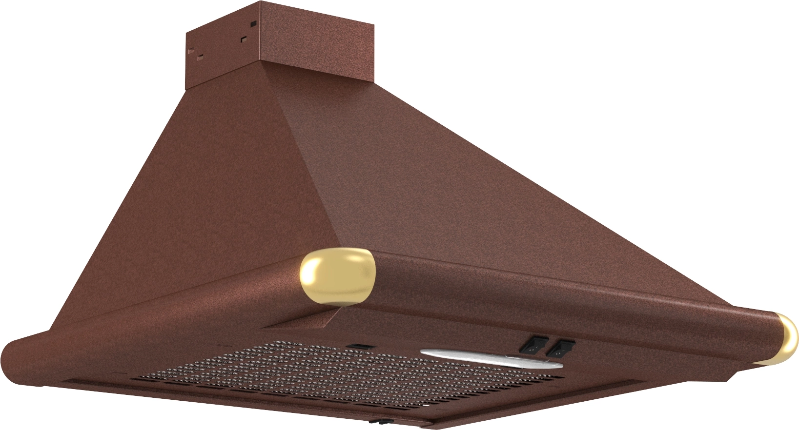 Вытяжка каминная Elikor Сатурн 50П-180-В1Л медный антик/золот, фото 3