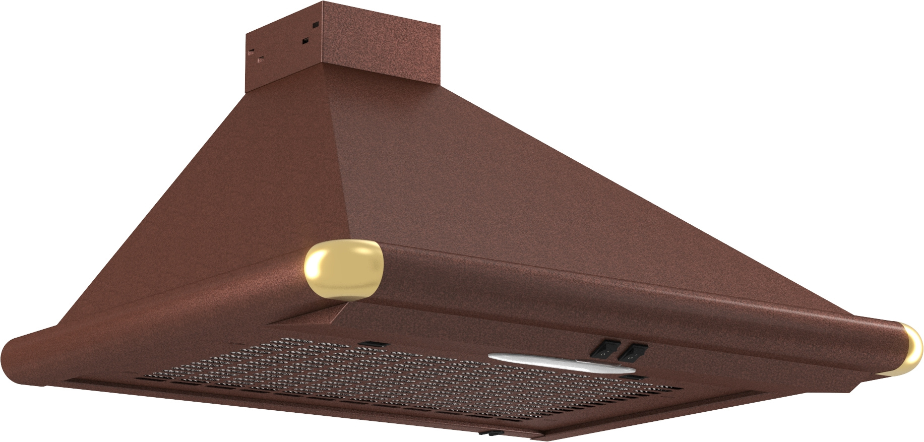 Вытяжка каминная Elikor Сатурн 60П-180-В1Л медный антик/золот, фото 3