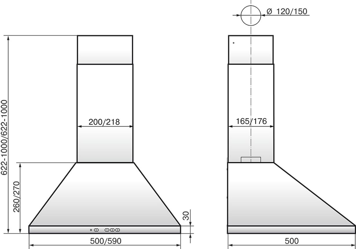Вытяжка каминная Elikor Вента 60П-650-К3Д бежевый, фото 3