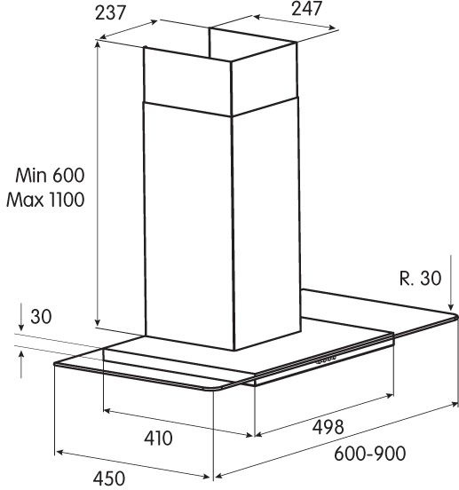 Вытяжка каминная Jet Air Molly P 90 INX, фото 4