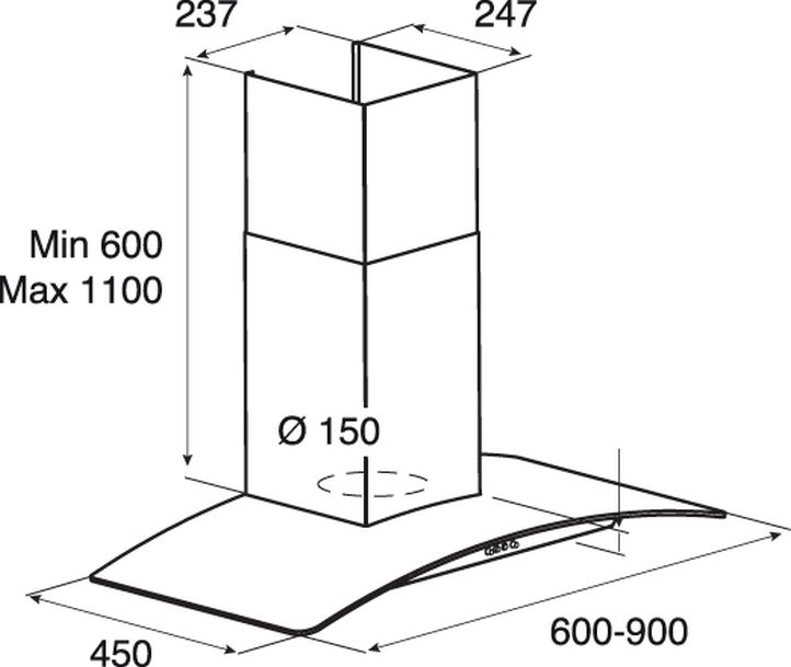Вытяжка каминная Jet Air Tory P 60 INX, фото 6