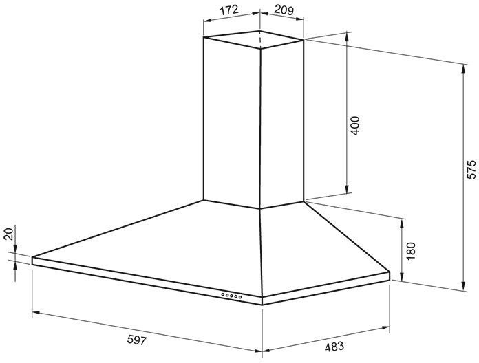 Вытяжка каминная Krona Cornelia 600 белый, фото 3