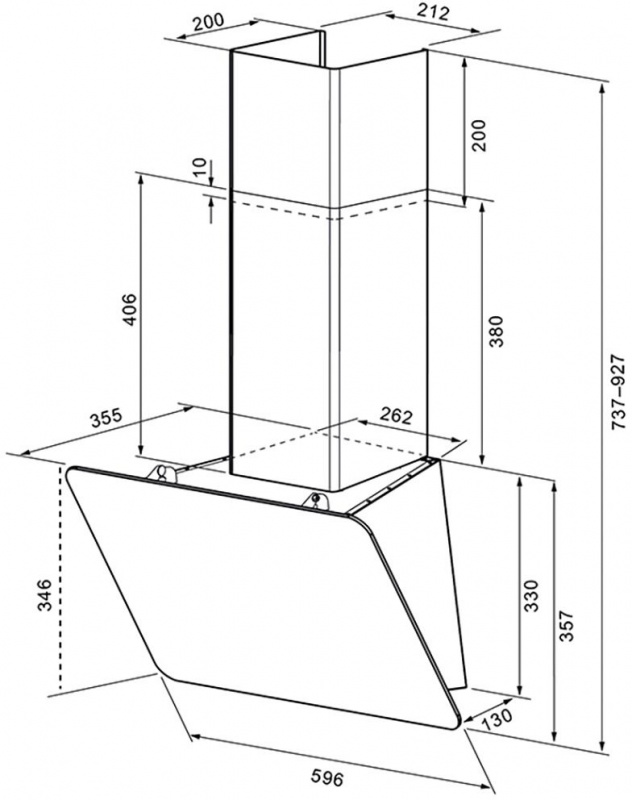 Вытяжка каминная Krona Liora 600 S черный, фото 2