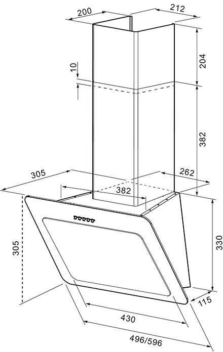 Вытяжка каминная Krona Liva 600 S белый, фото 2