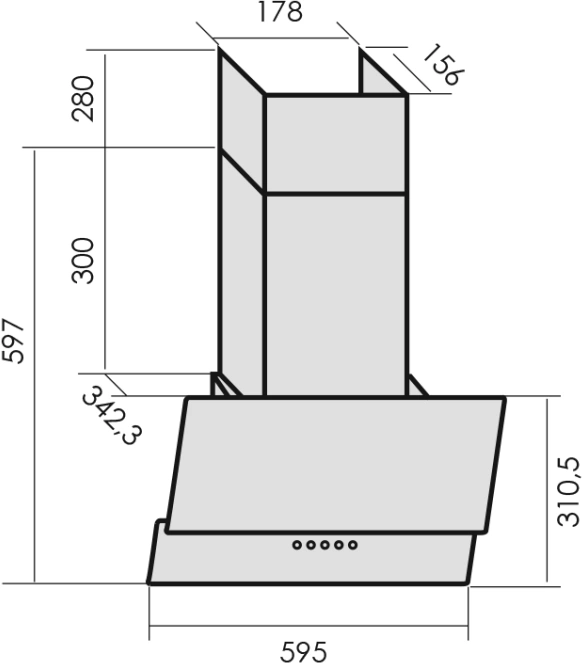 Вытяжка каминная MBS Meryta 160 Glass White белый, фото 11