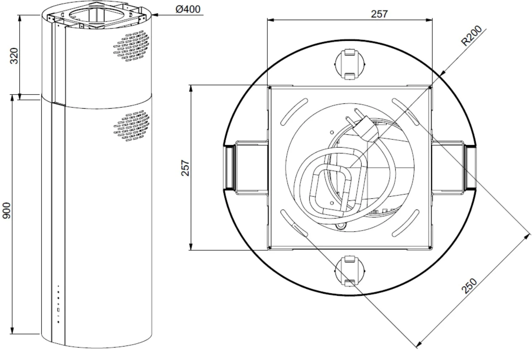 Вытяжка каминная Meferi Comfort plus Tube40wh isla, фото 22