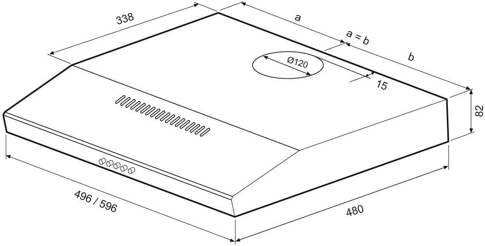 Вытяжка козырьковая Krona Ermina 600 нерж, фото 7