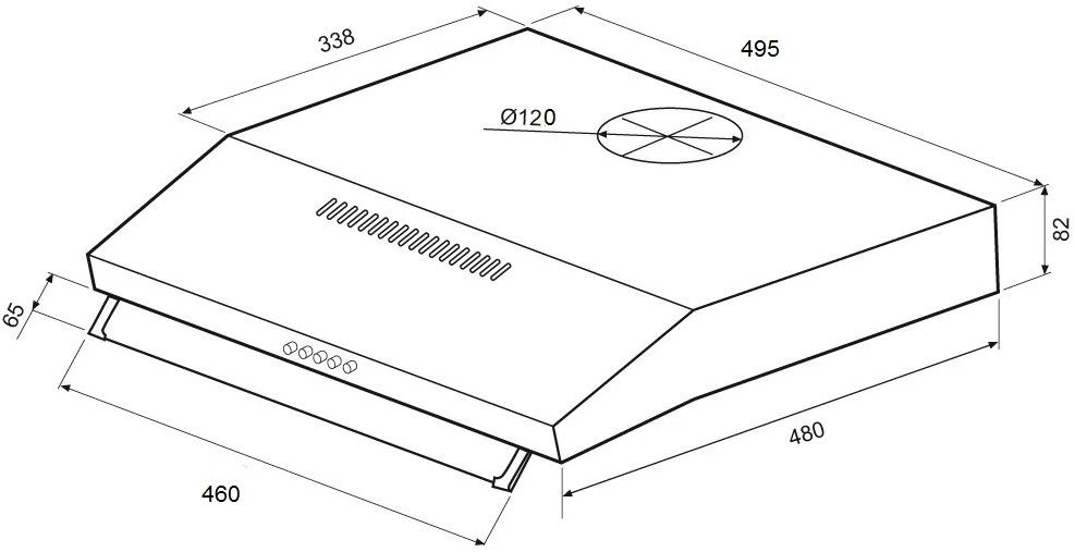 Вытяжка козырьковая Krona Osten 500 Pb черный, фото 11