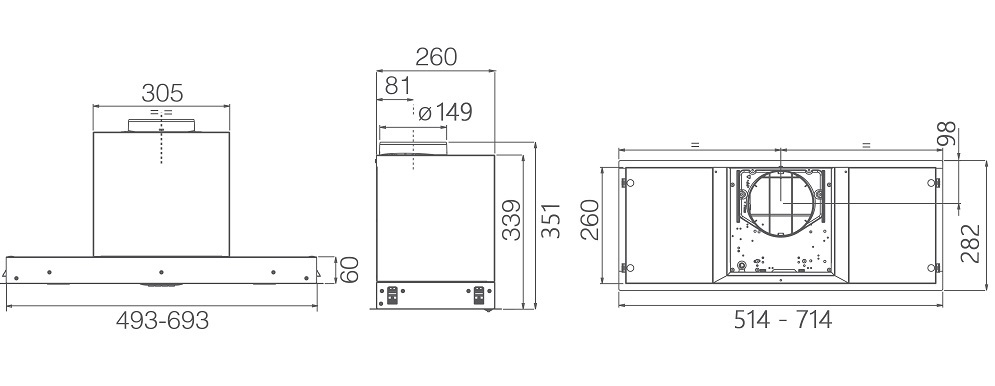 Вытяжка встраиваемая Elica Hidden ADV PLUS @ IX/A/52, фото 4