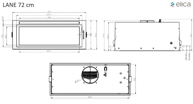 Вытяжка встраиваемая Elica Lane BL MAT/A/72, фото 5