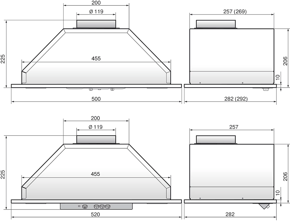 Вытяжка встраиваемая Elikor Врезной блок 52Н-400-П3Д, фото 7
