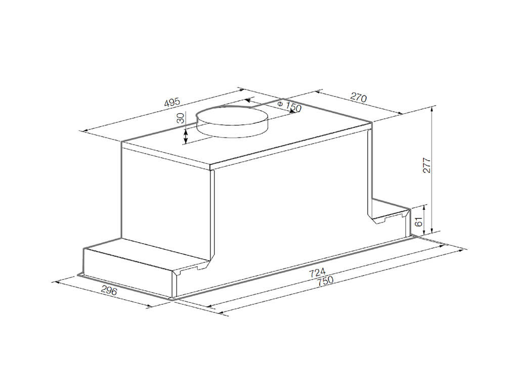 Вытяжка встраиваемая GRAUDE LB 75.1 W, фото 4