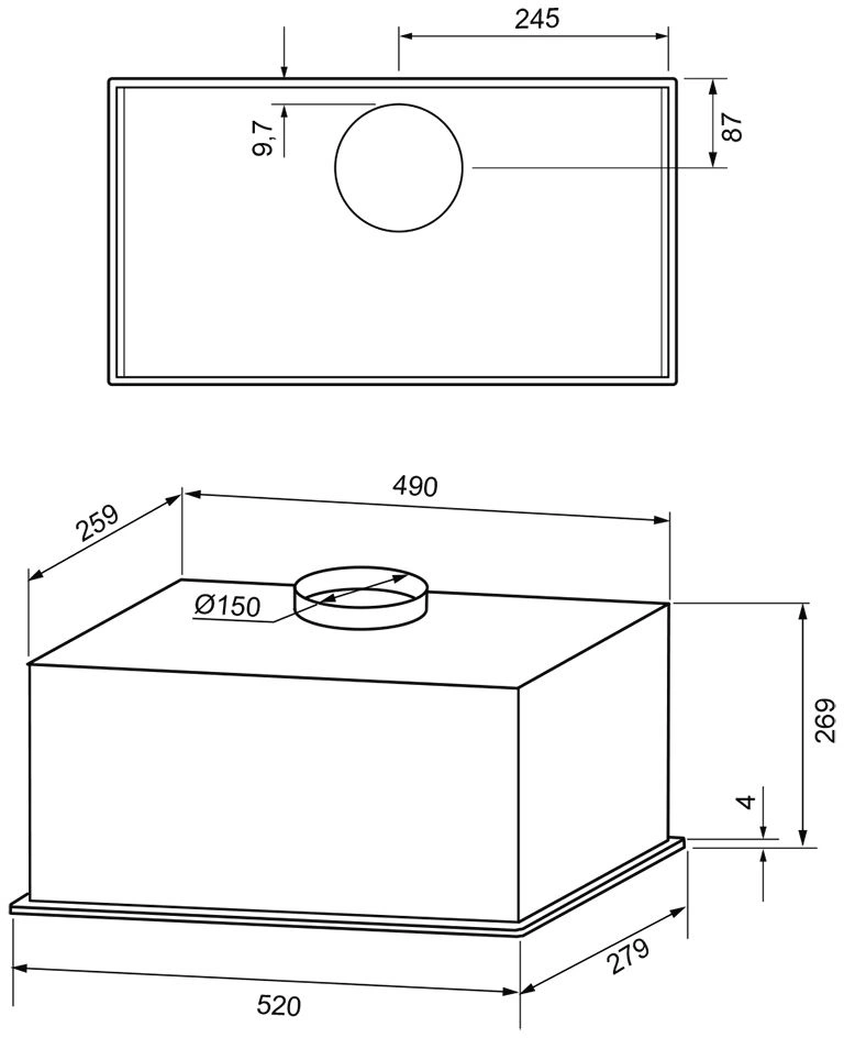 Вытяжка встраиваемая Krona Arven 600 S белый, фото 10