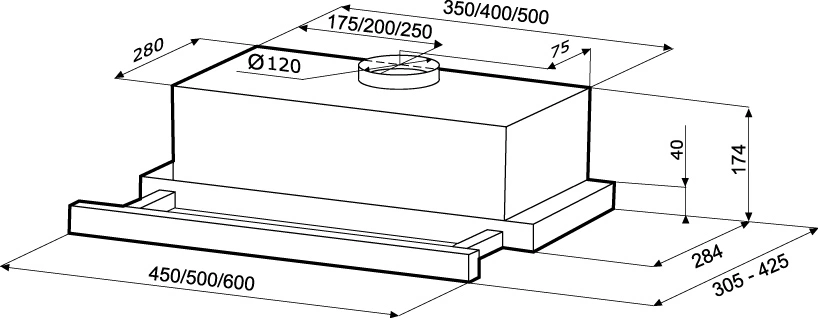 Вытяжка встраиваемая Krona Kamilla 450, фото 7