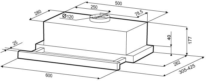 Вытяжка встраиваемая Krona Kamilla 600 Glass, фото 8