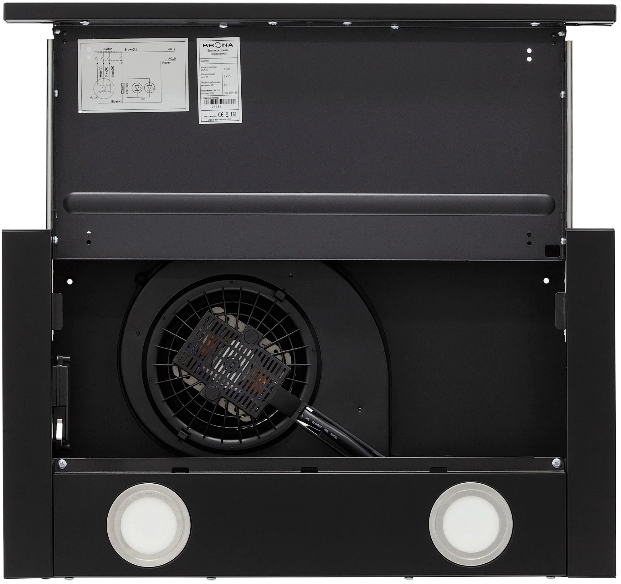 Вытяжка встраиваемая Krona KAMILLA T 500 BLACK, фото 11