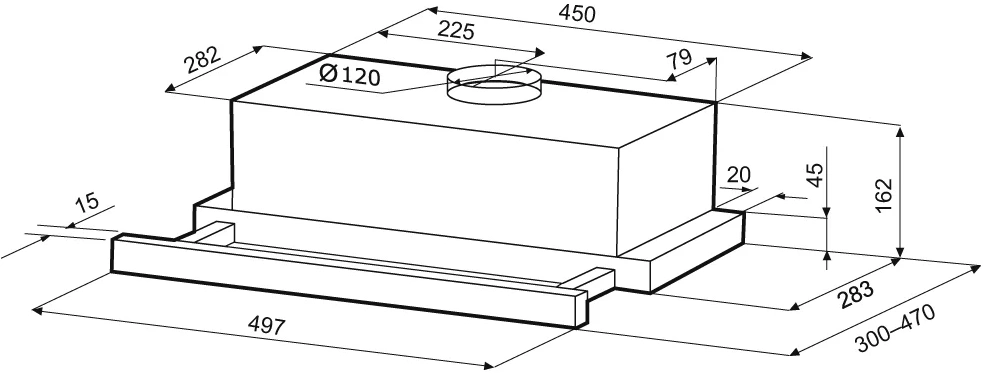 Вытяжка встраиваемая Krona KAMILLA T 500 BLACK, фото 10