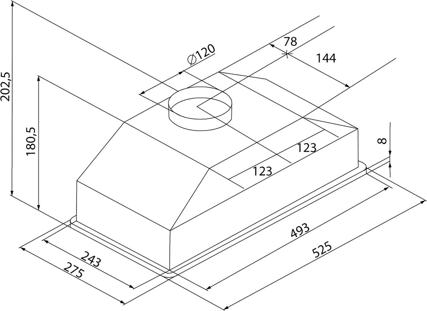 Вытяжка встраиваемая Krona Luisa 600 White PB, фото 6