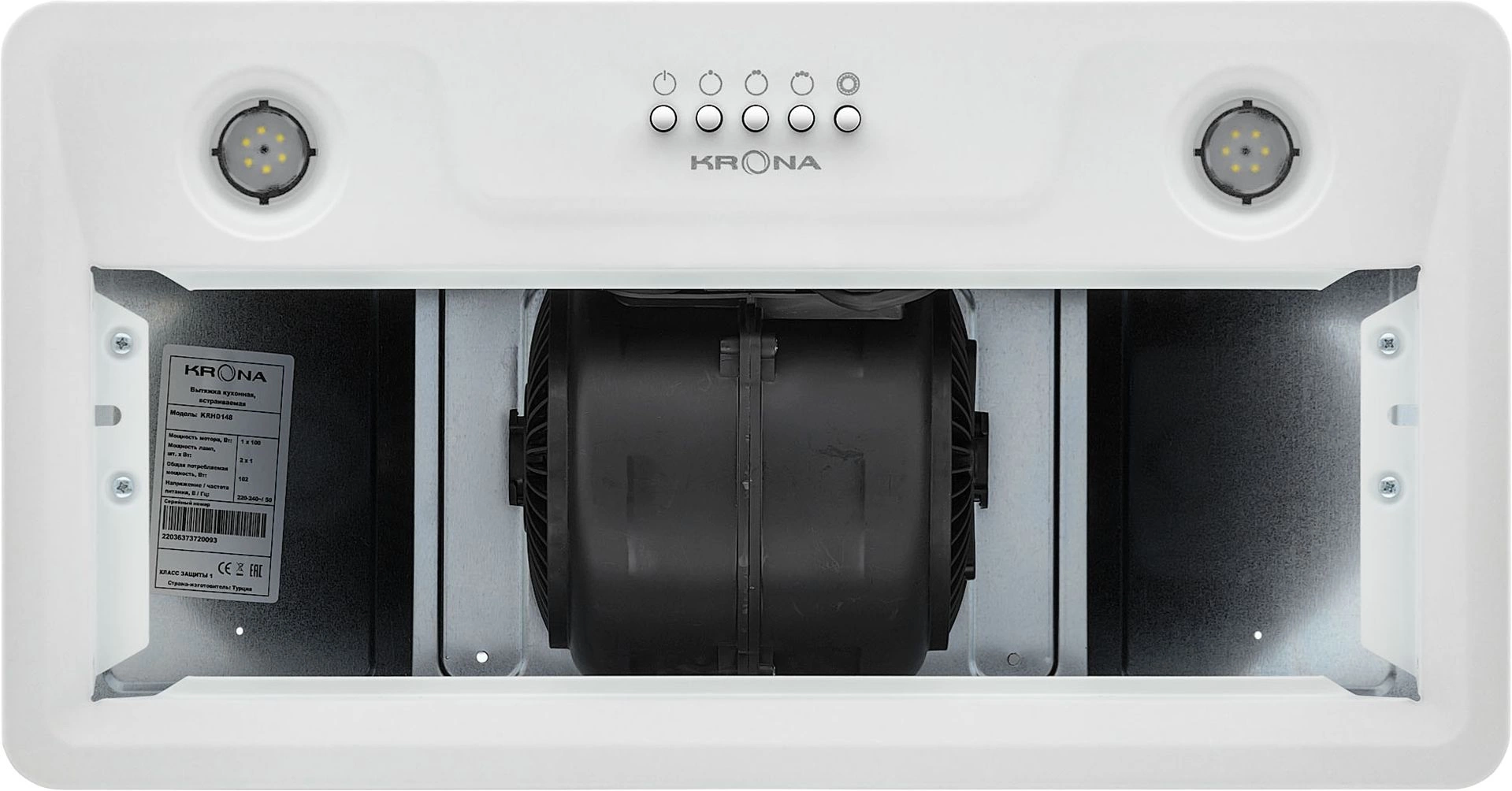 Вытяжка встраиваемая Krona Luisa 600 White PB, фото 7