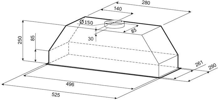 Вытяжка встраиваемая Krona Runa 600 PB слоновая кость, фото 13