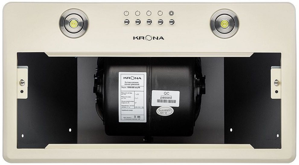 Вытяжка встраиваемая Krona Runa 600 PB слоновая кость, фото 3
