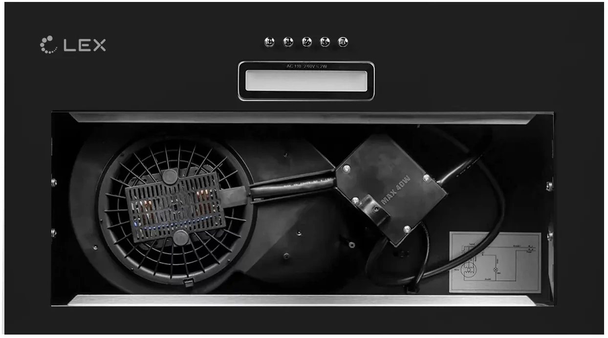 Вытяжка встраиваемая Lex GS Bloc LIGHT 600 черный, фото 6