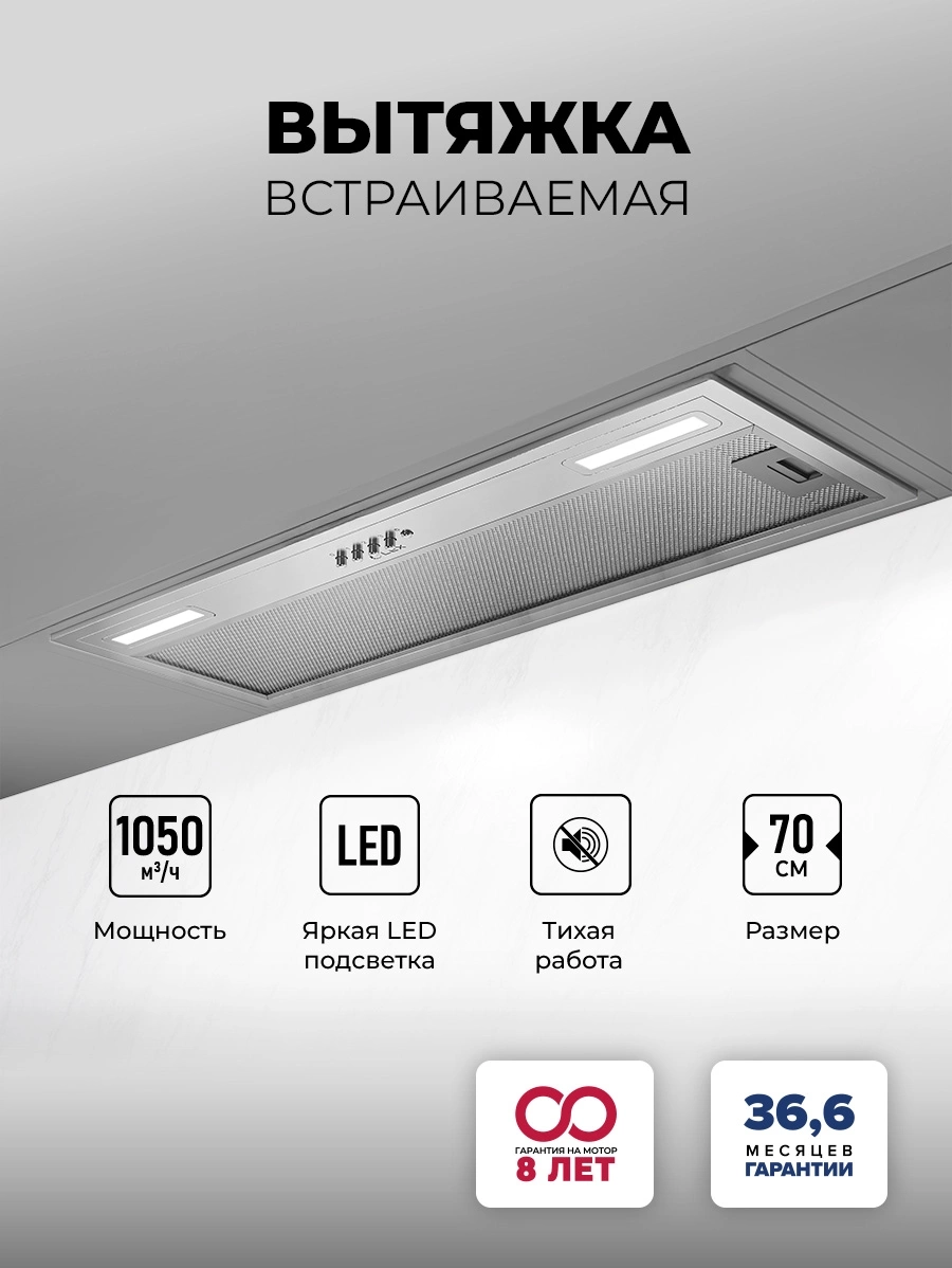 Вытяжка встраиваемая Lex Hyper 900 IX, фото 3