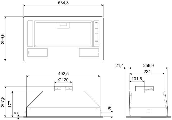 Вытяжка встраиваемая Smeg KSG52HE, фото 4