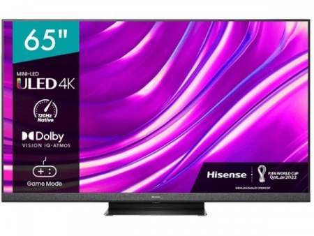 65" Телевизор Hisense 65U8HQ LED, Quantum Dot, HDR, темно-серый